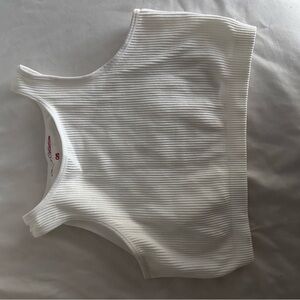 White Ribbed Crop Top